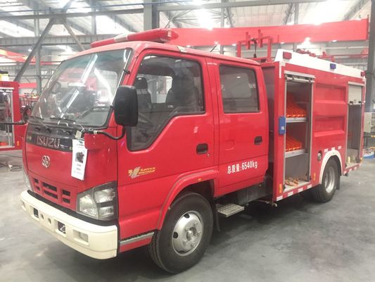 Isuzu Red Color Water Tank Fire Truck 2000kg Capacity EURO 6