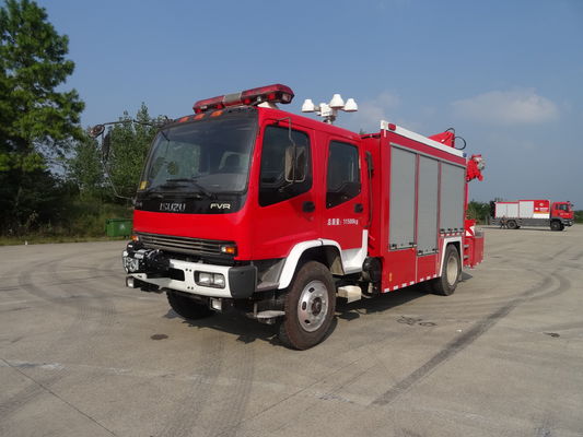 177KW Red Fire Truck , 4x2 Fire Engine Vehicle For Emergency Rescue